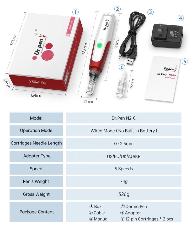 Product Introduction of Derma pen machine Dr.pen N2  micro needle supplier with good quality competitive price for home and salon use 15