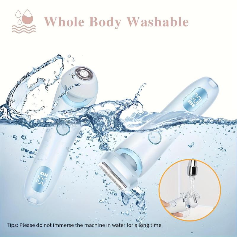 Electric Women's Shaver, 1 Count USB Rechargeable Washable Hair Removal Tool with Accessories, Wet and Dry Use Hair Removal Machine for Full Body Hair Removal 6