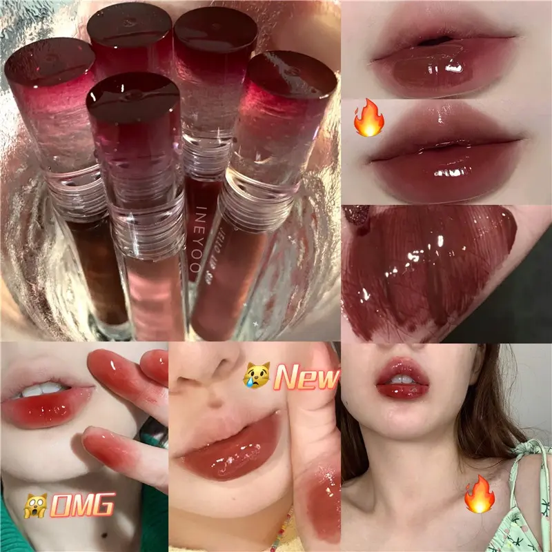 Son Bóng Oulesong Màu Nude Nhạt Mềm Mượt Nuôi Dưỡng Môi Chống Thấm Nước Son08 Cosmetic Mỹ Phẩm Son Môi Nữ Women Trang Điểm 7