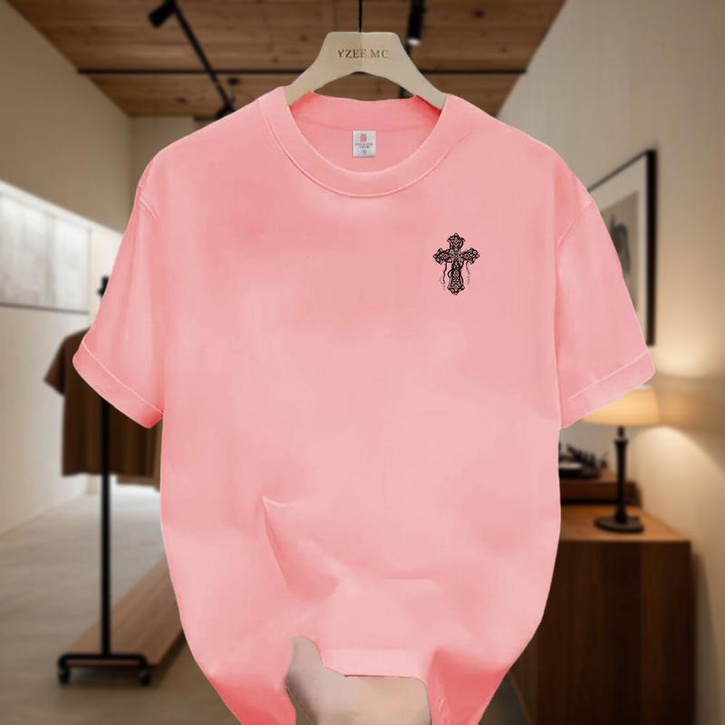 Product Introduction of American Freestyle Cross T-Shirt Men's Short Sleeves Trend Loose Plus Size Couple Oversize Top Unisex 19