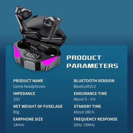 Headset Bluetooth TWS X15 COD X15 Gaming Earphone True Wireless Stereo Gaming earbud Tampilan Digital Nirkabel Bluetooth 5.3 Headset Stereo Olahraga Headphone In-Ear Tahan Air headset  full handsfree device 8