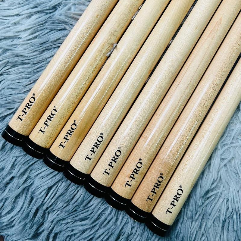 Ngọn Cơ T-PRO Gỗ Maple Canada Cao Cấp Đã Lên Tẩy Phíp ,  Ren 5/16/18 , Líp, 3 Băng, Lỗ Cơ Bida Nam