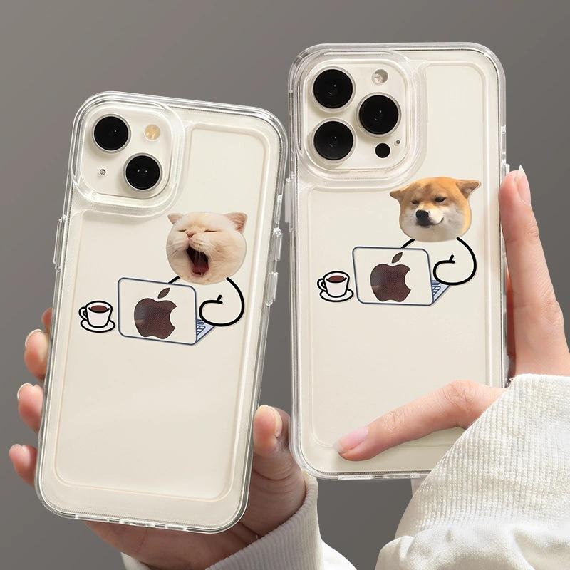 Product Introduction of Ốp Điện Thoại Cho Apple, Thiết Kế Cặp Đôi Chó Và Mèo Kỹ Thuật Số, Dễ Thương Và Bảo Vệ, Tương Thích Với iPhone 16promax, 15 / 14 Và 13 0
