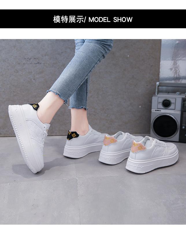 Product Introduction of Platform White Shoes Women's 2024 New Autumn Thin Breathable Sneakers Western Style Leisure Women's Shoes Short Women's White 10
