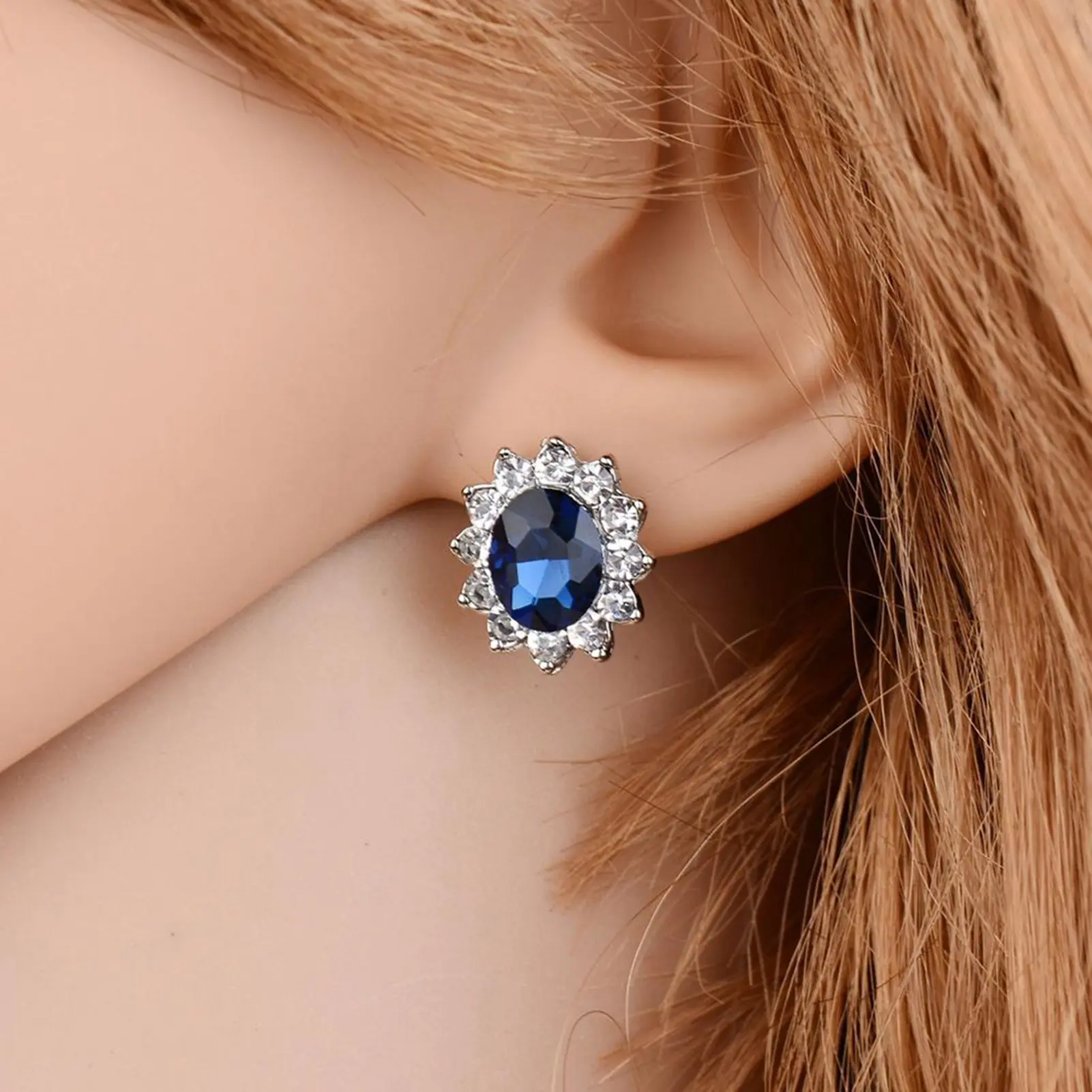 Necklace Fashion Special Faux Sapphire Rhinestone Jewelry Set for Daily Life