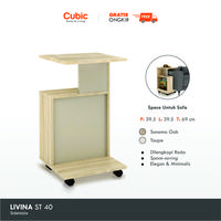 Gambar Cubic Meja Samping   Sofa   Minimalis / Sidetable / Meja Serbaguna / LIVINA ST 40 - Sonoma Oak-Taupe dari Cubic Home & Living Kab. Gresik 4 Tokopedia