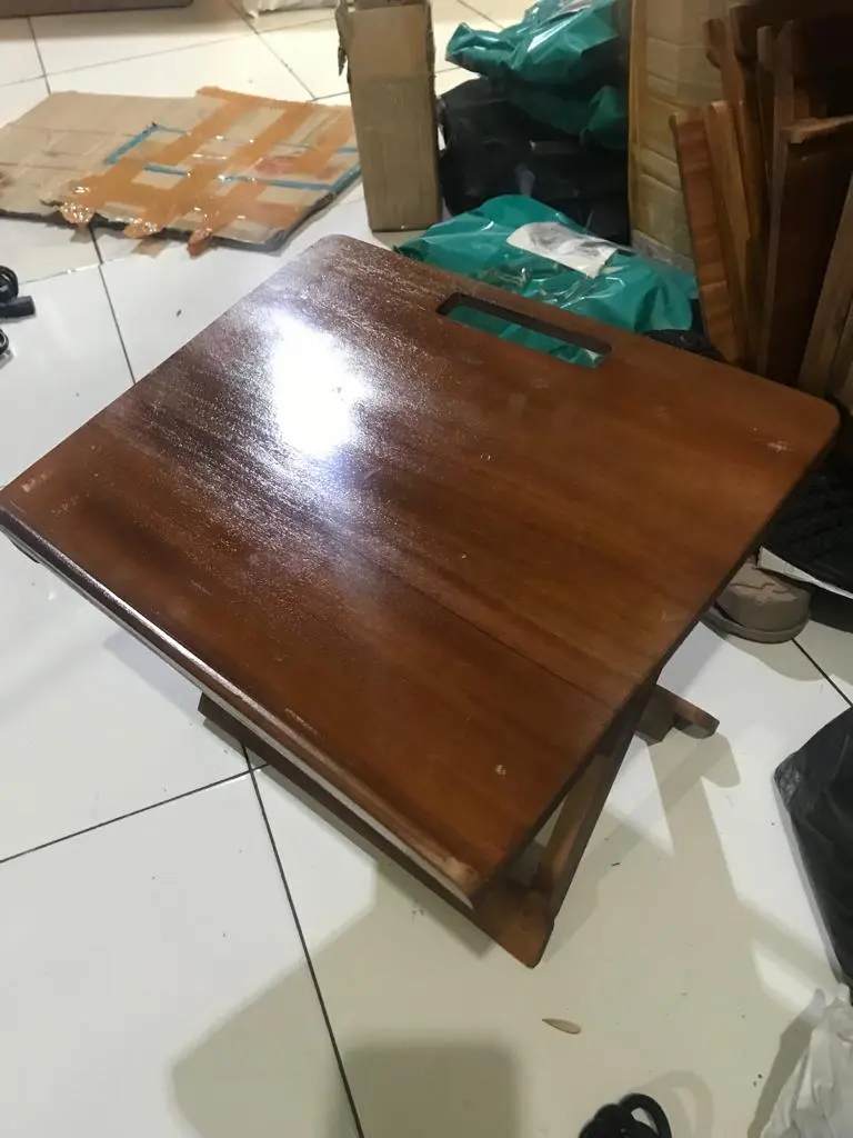 Meja Lipat Miring Meja Ngaji Rehal Al Qur'an Miring plitur 35x27 portable MEJA ANAK Kayu