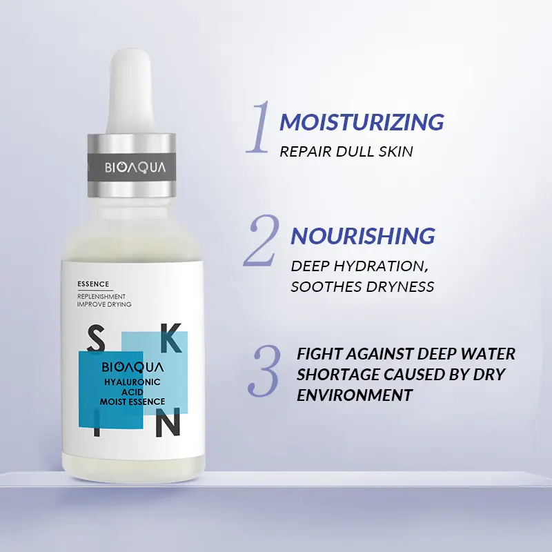 【BPOM】BIOAQUA Niacinamide Essence mencerahkan wajah glowing brightening Serum &Hexapeptide Tender Wrinkle Care Essence&Natural Skin Moisturizing And Acne Care Essence untuk jerawat & Hyaluronic Acid Moist hydrating serum Essence 30ml 4