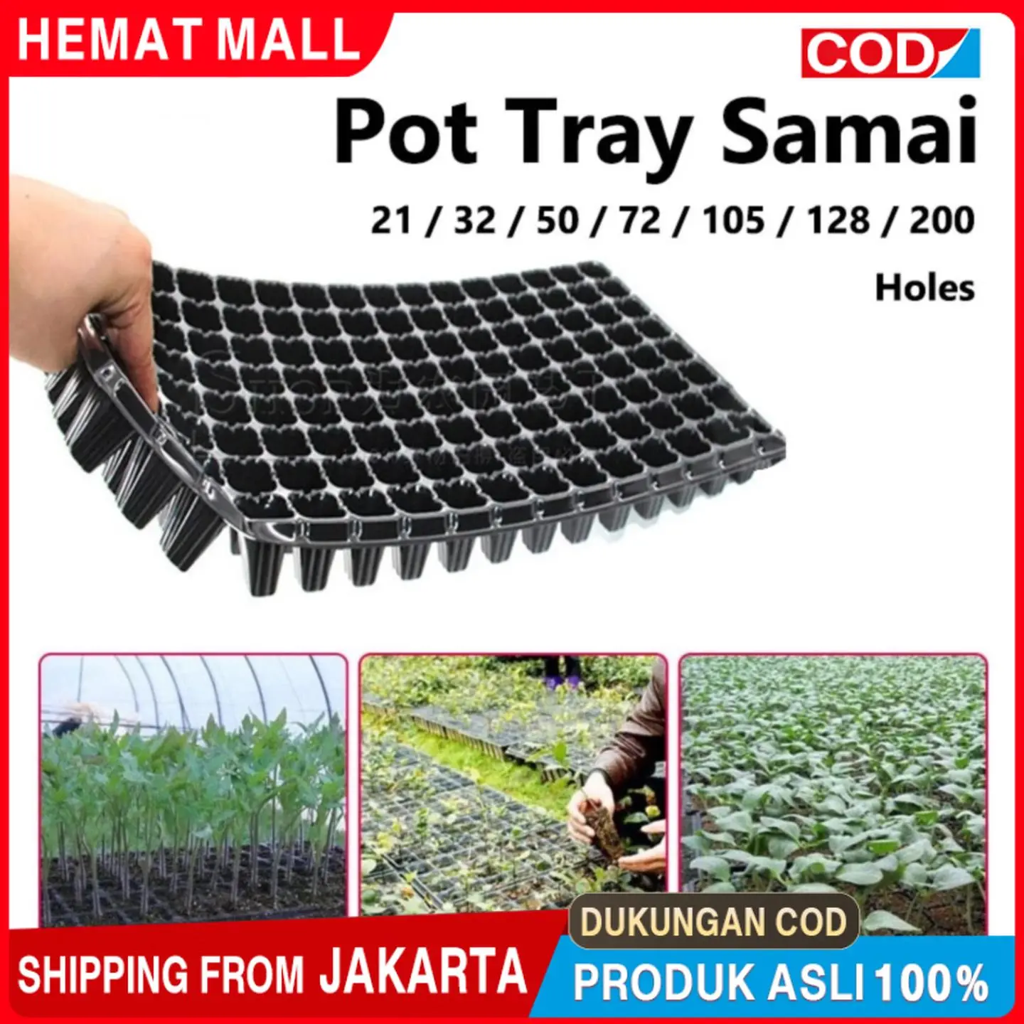 Alat Semai Benih Pot Hidroponik Tray Semai Berkualitas Tinggi 32 50 72 105 128 200 Lubang Grosir 10 Pcs Hemat Waktu Tenaga Untuk Sayur Buah Bunga Cocok Transplantasi sawit