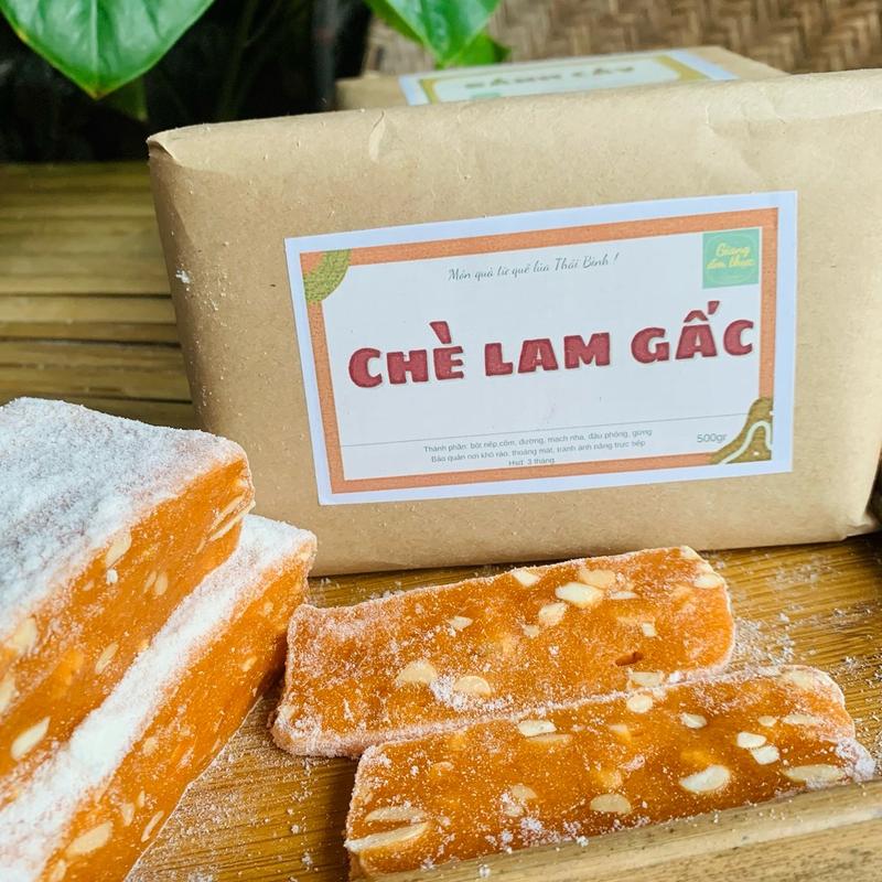 Kẹo chè lam vị gấc thơm ngon mềm dẻo ít đường 1kg, ăn vặt- food Snack Candy Chua 0
