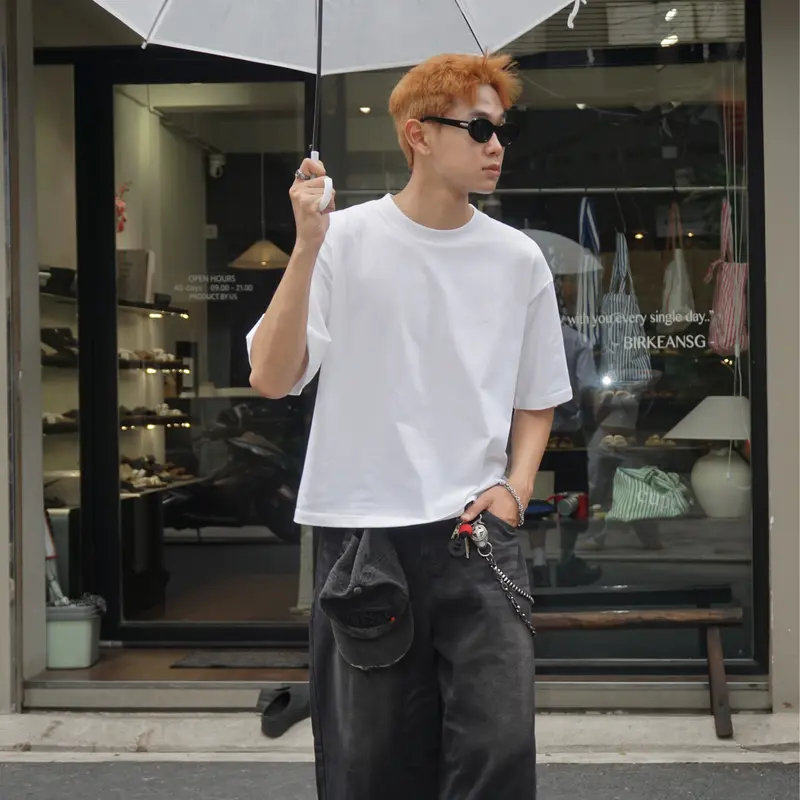 Áo Thun Trơn FORM BOXY Cotton 250gsm GODMOTHER T-Shirt Boxy Nam Nữ Menswear Thoáng Mát Phong Cách Trẻ Trung Năng Động 2