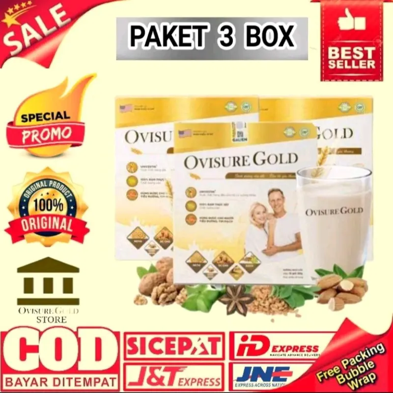 Paket 3 Box Ovisure Gold Original Mengatasi Masalah Nyeri Sendi Dan Tulang Kropos Pemantau Tekanan Darah 0