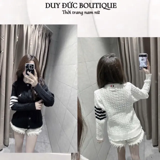 Áo Cardigan Len T O M Tôn Dáng Vải Len Đan Mềm Thời Trang Nữ Trẻ Trung Women Nhung Top Voi