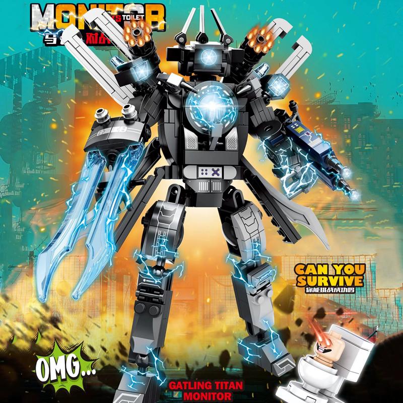 Bộ đồ chơi lắp ráp người máy Skibidi Toilet - mô hình lắp ghép Titan Audio Man Clock Man TV Man ... Đồ Chơi Xếp Hình Lắp Ráp Mô Hình Người Máy