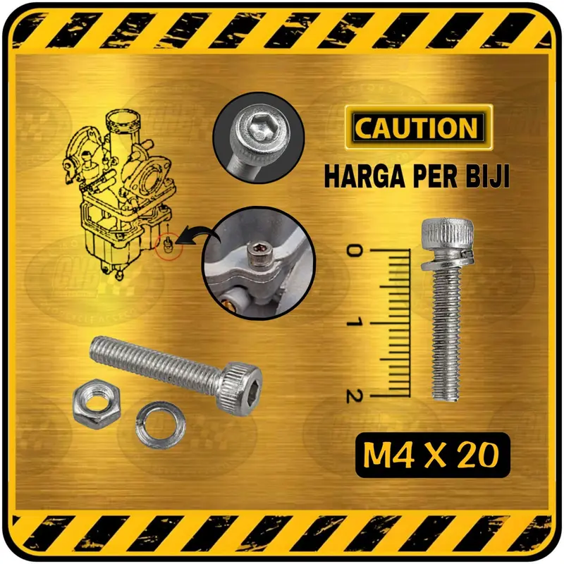 Baut L STAINLESS Karburator Karbu PE PWK GL PRO MEGAPRO TIGER dsb || Panjang 1,5 & 2 cm 1