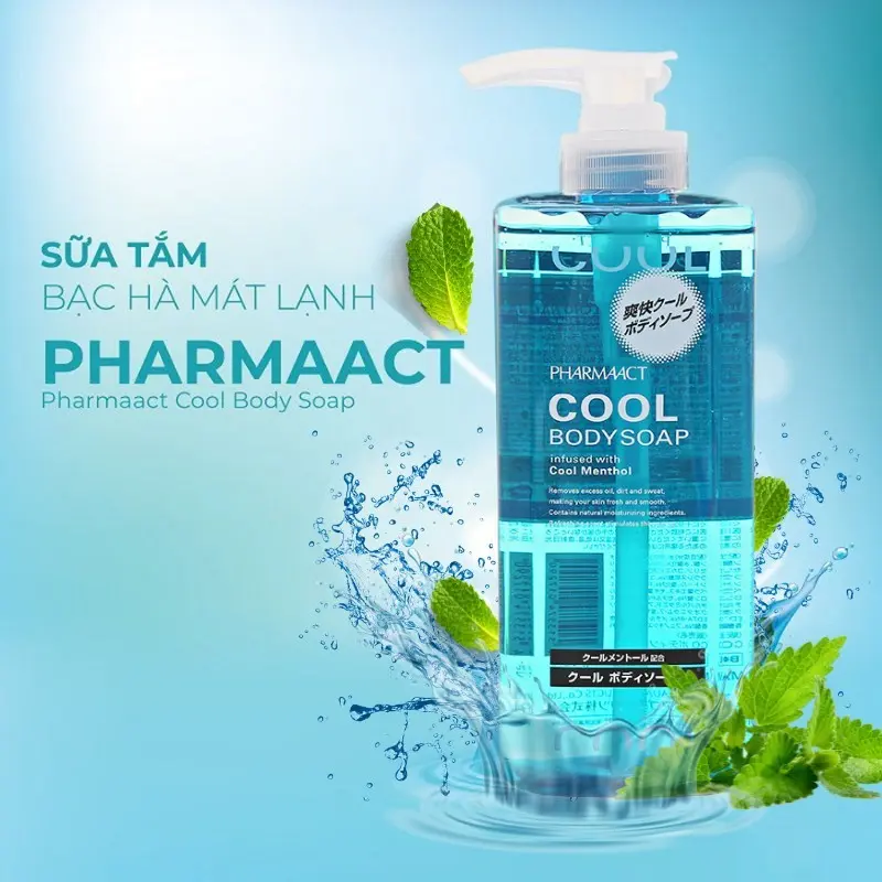 Sữa Tắm & Dầu Gội COOL PHARMAACT Nhật Bản Mát Lạnh Cho Nam 550ML 1