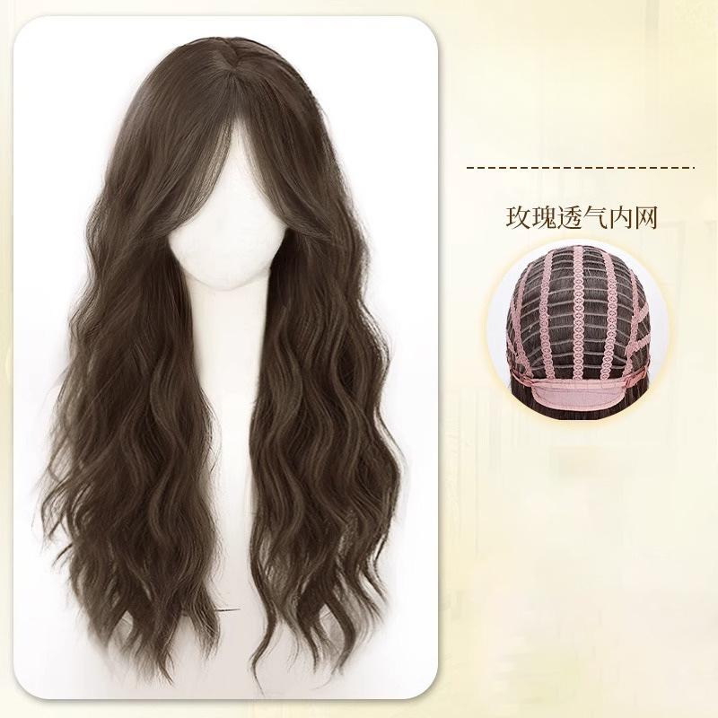 Tóc Giả Trùm Đầu, Dành Cho Nữ, Tóc Dài, Phong Cách Tự Nhiên, Tóc Xoăn Dài Hàng Đầu, Gợn Nước Lười Biếng, Tóc Giả Dài Trung Bình, Bao Gồm Vỏ