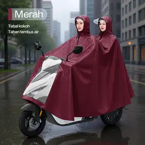 Jas hujan terbaru untuk dua orang, jas hujan motor unisex yang stylish dan tahan lama, tebal dan tahan air, cocok untuk berkendara motor, harga terjangkau.