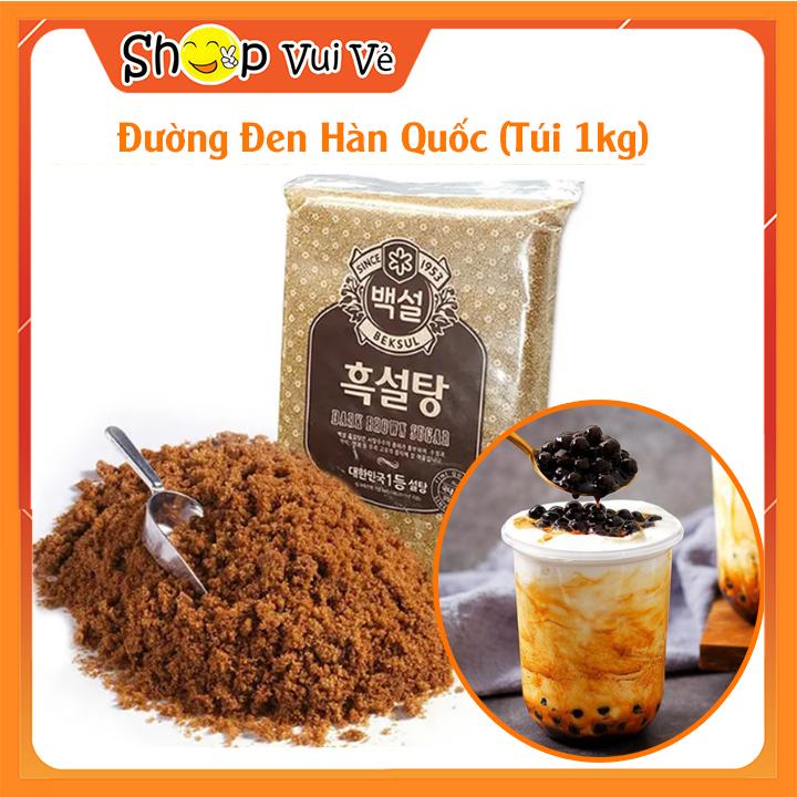 Đường Đen/ Đường Nâu Hàn Quốc Beksul 1kg - Nguyên Liệu Làm Sữa Tươi Trân Châu Đường Đen