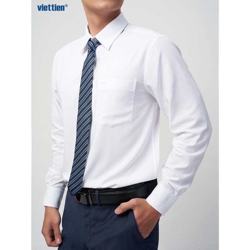  Áo sơ mi nam việt tiến dài tay trắng Kate fom regular 