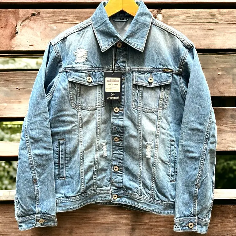 jaket denim pria terbaru // jaket jeans pria // jaket werco  original // pakaian pria  terbaru // jaket Musim dingin Lembut Nyaman