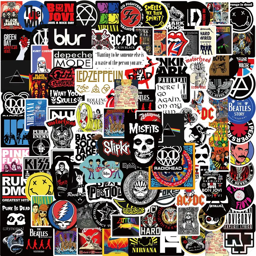 สติ๊กเกอร์ร็อคแอนด์โรลอาร์ทูซีรีส์ 02 ชุด 100 ชิ้น สติ๊กเกอร์แฟชั่นทำมือ สติ๊กเกอร์ลายเส้น