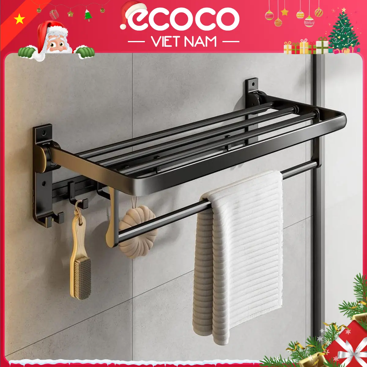Giá Treo Khăn Tắm KYTA - Kệ Để Đồ Phòng Tắm Thiết Kế Sang Trọng Hiện Đại, Có Móc Treo Quần Áo Tiện Lợi (K81160)