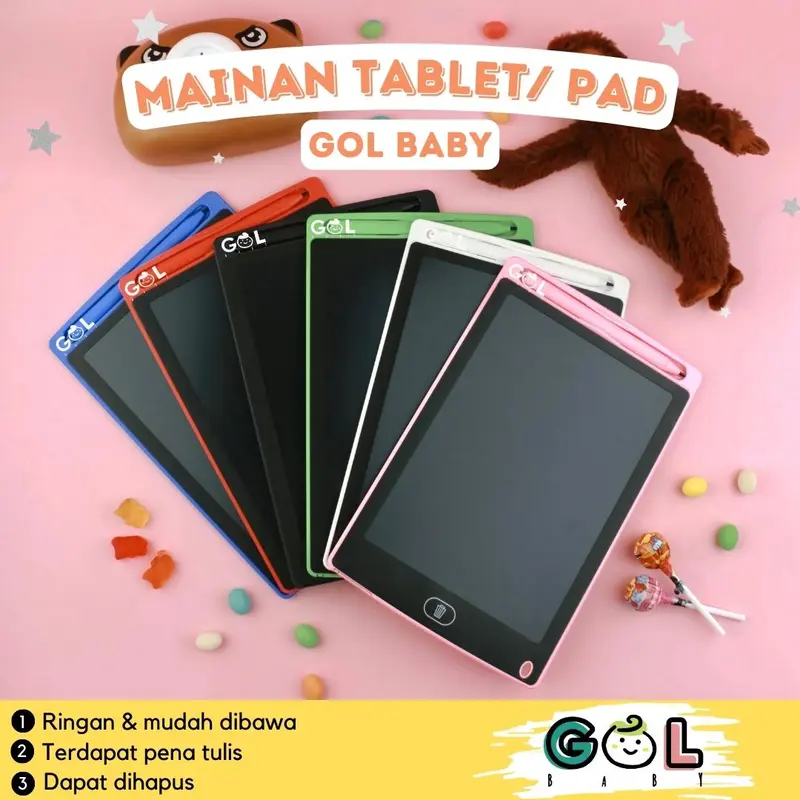 LCD Writing Writting Drawing Tablet Pad Papan Belajar Tulis Gambar Coret Hapus Mainan Edukasi Anak Table Drawing Papan Tulis Menggambar LCD Hapus Writing Board Tablet Digital Layar 8.5 inch anak bayi Belajar Pen 0