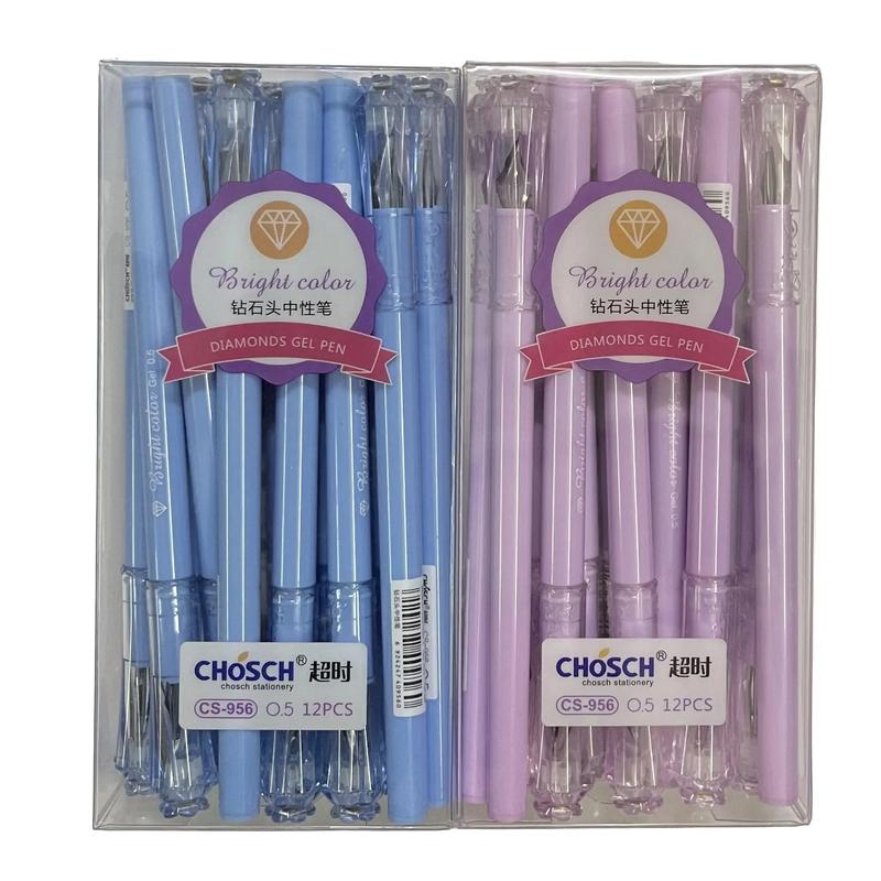 BÚT  KIM CƯƠNG XANH/ TÍM CHOSCH (hộp 12 cây smooth gel