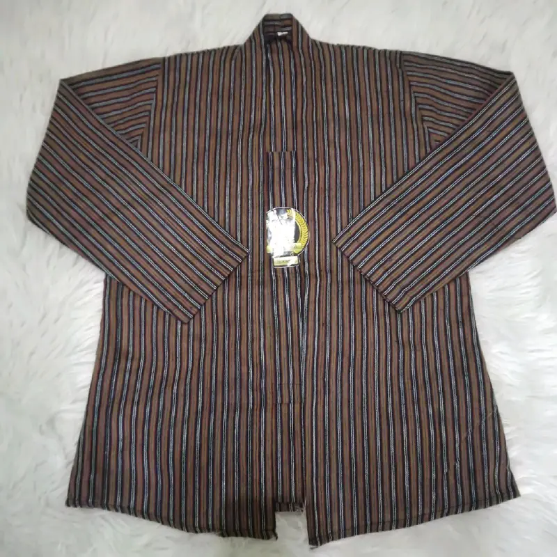 Setelan Kebaya Lurik Anak Perempuan Baju Adat Jawa Bahan Tenun dan Katun Fashion Lengan panjang 2