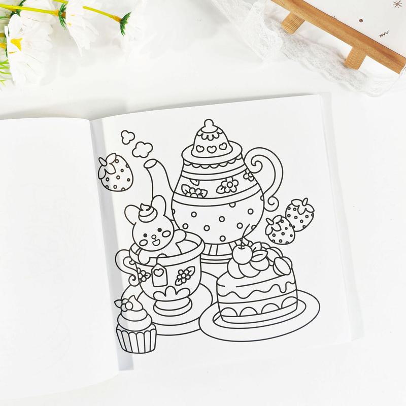 Food Drink Pattern Coloring Book, Bread and Sweets Coloring Book, Bold and Easy Coloring Book, Simple and Large Design Coloring Book for Adults & Teens 5
