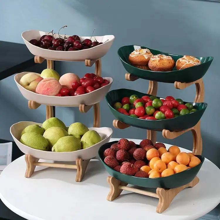 Multi layer fruit tray, refreshment snack tray, living room, tea table, household candy tray, Dim sum fruit tray