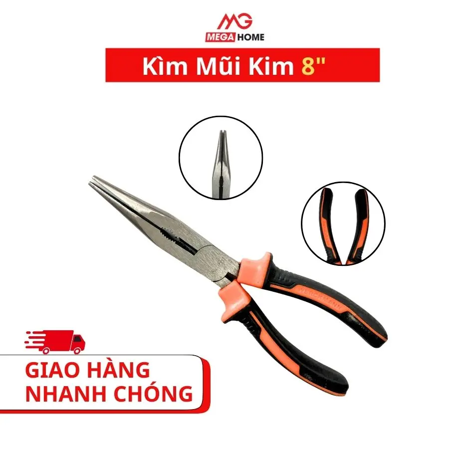 Kìm Mũi Nhọn 6", 8" Chuyên Dụng Cao Cấp - Chất liệu thép CRV không gỉ siêu cứng, siêu bền