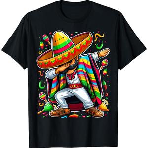 Dabbing Mexican Poncho Cinco De Mayo T-Shirt