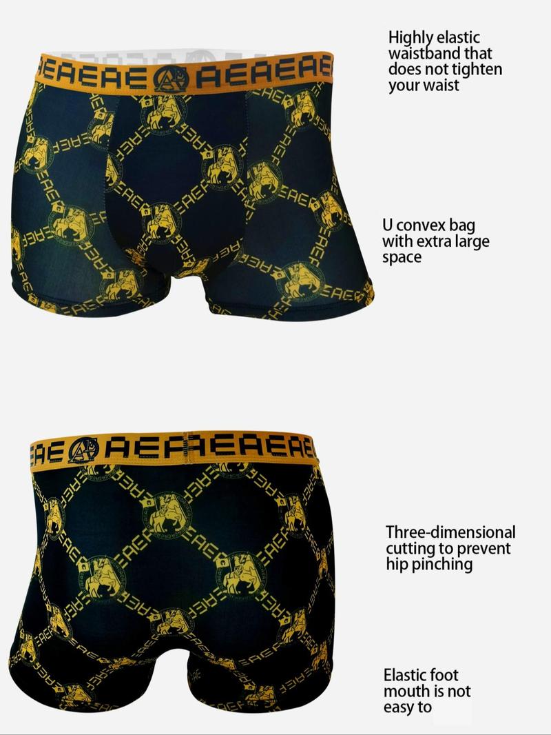 Product Introduction of Random Men's Geometric Print Boxer Brief, Casual Comfy Breathable Underwear for Daily Wear, Mens Underwear for All Seasons 3