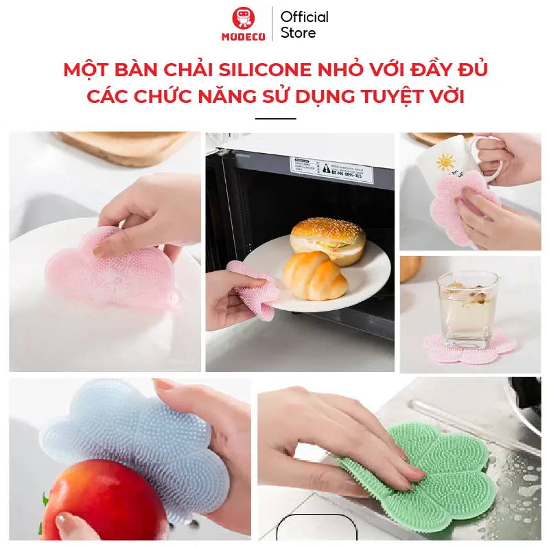 Bộ Dụng Cụ Gắp Bát Đĩa Chống Nóng - Găng Tay Silicon - Miếng Rửa Chén Bát Silicon - 6 Chi Tiết Cực Đa Năng 8