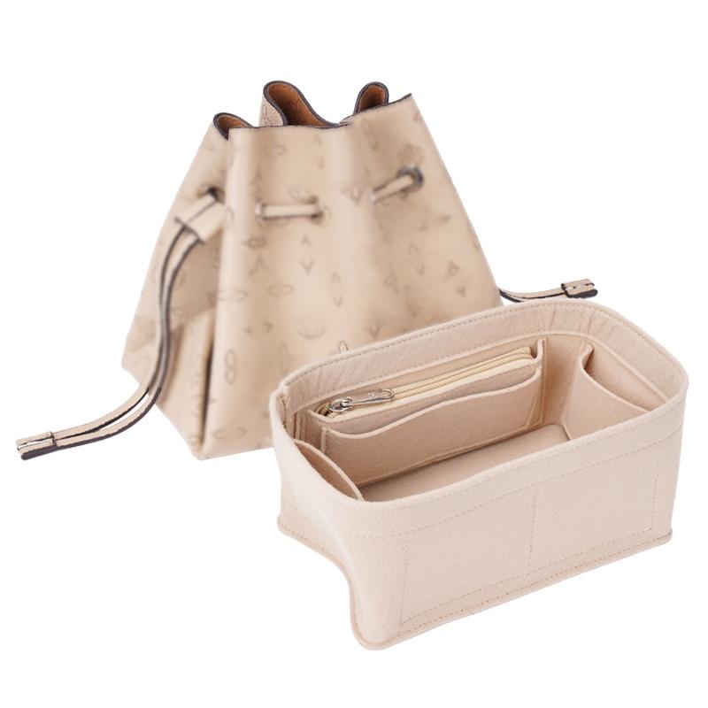 Product Introduction of Felt inner bag bag in bag suitable BELLA Bucket Bag Purse Organizer Insert Makeup Bag With Zipper Luxury Women's Purses Handbag Bucket Shaper 24