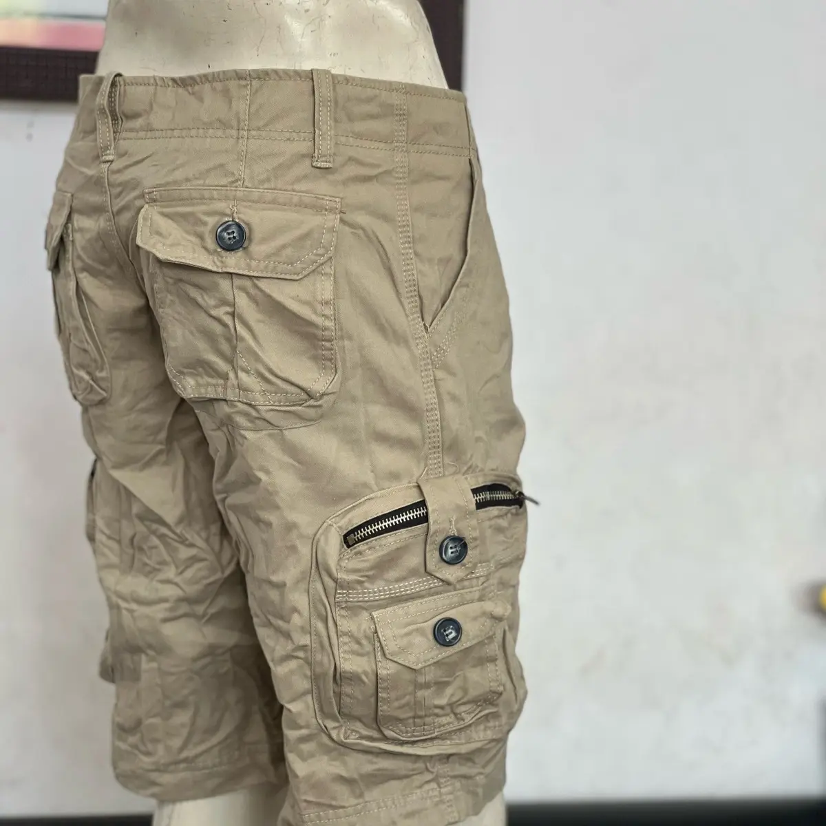 Quần đùi Kaki cho nam giới, chất lượng cao, có Túi, Túi hộp