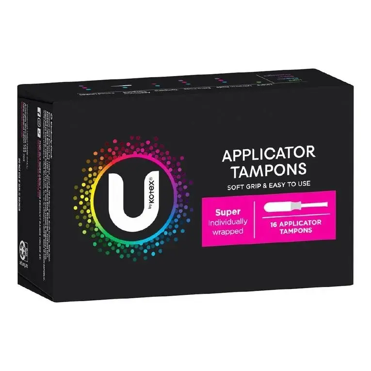 U by Kotex Feminine Care Applicator Tampons Super 16ea