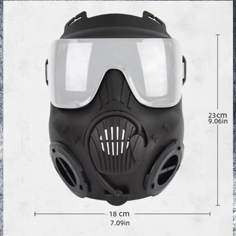 Full Face Mask, Face Cover with Ventilation Holes & Adjustable Strap & Sponge Nose Pad & Color-changing PC Reinforced Lens, Real-life CS Tactical Equipment 1