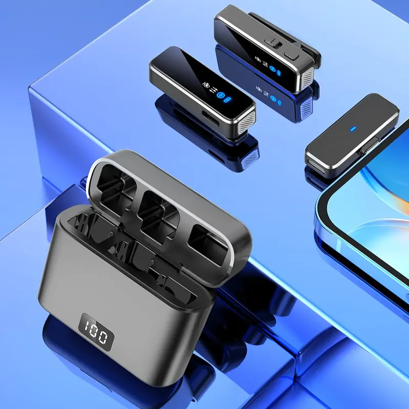 Mic Thu Âm Không Dây Cho Điện Thoại M31 (Bản 2 Mic), Bật Tắt Lọc Ồn - Micro Ghi Âm Cài Áo, Quay Video - 5Gshop 0