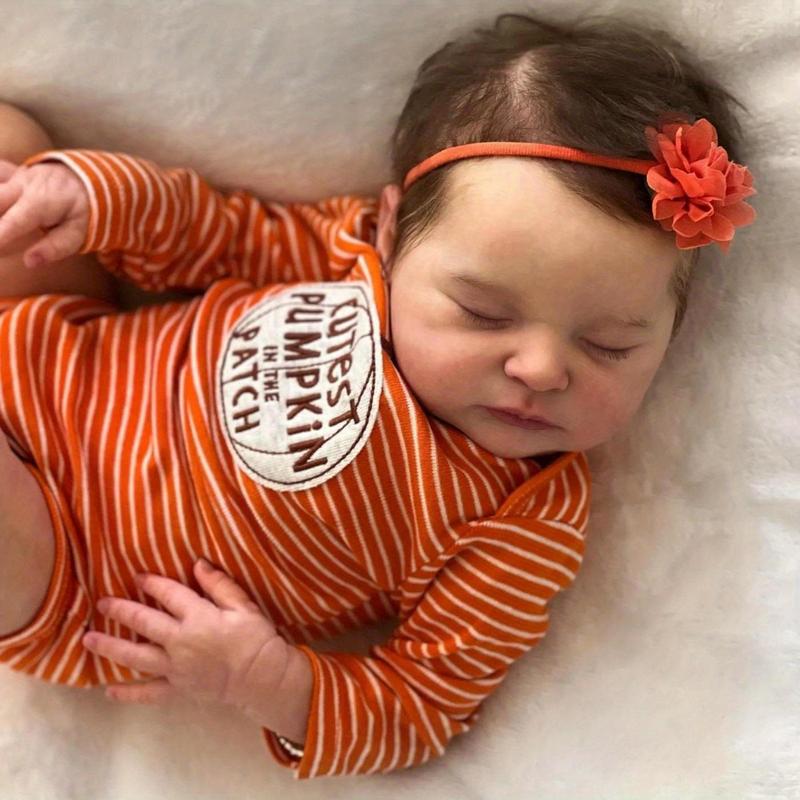 Realistic Reborn Sleeping Doll, 1 Box Cute Soft Silicone Newborn Doll, 20 Inch Alive Soft Cute Play House Toy, Handmade Gift for Child 0