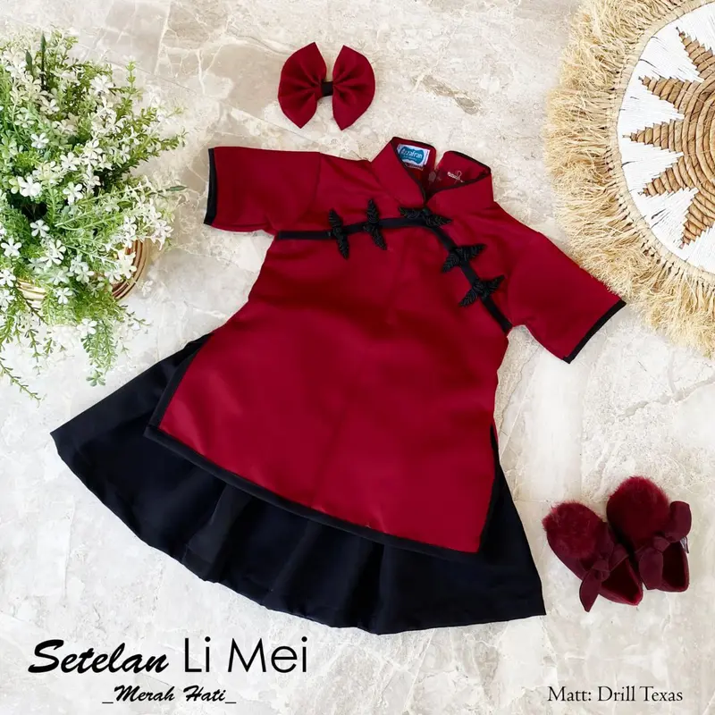 Baju anak baju imlek baju china baju setelan li mei baju anak dan dewasa Rok 0