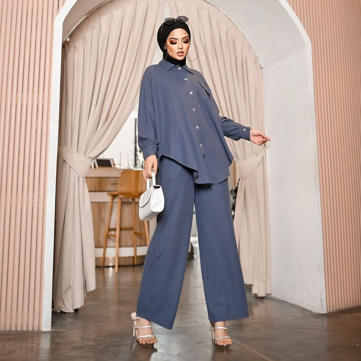 Batwing Set - Baju One Set Waffle Knit Atasan dan Celana || by ghaisanboutique Kulot Muslim Standar Wanita Setelan Crinkle Airflow Panjang Kancing Rayon Dewasa Gamis