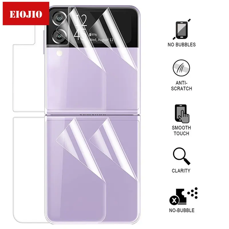 Bảo Vệ Màn Hình Bao Phủ Toàn Bộ Mềm, Dành Cho Samsung Galaxy Z Flip 5 Và Z Flip3, Phim Hydrogel Trước Và Sau Linh Hoạt, Tương Thích Với Samsung Z Flip2 Và Z Flip1, 6 Trong 1 Phone Phụ Kiện Phone Phụ Kiện 8