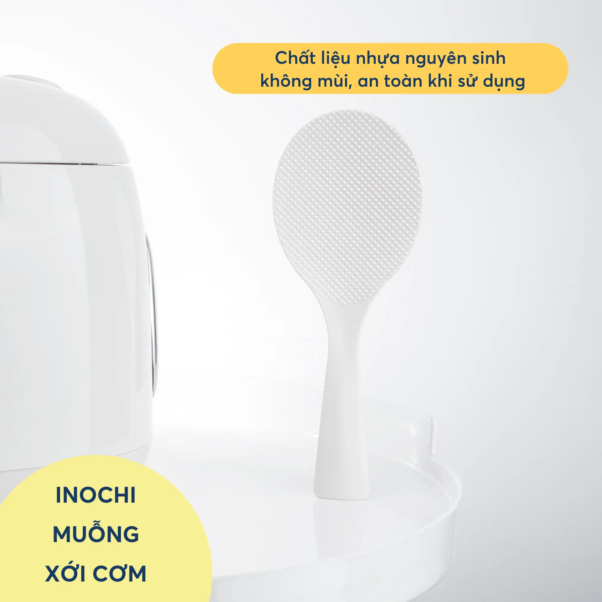 Muỗng xới cơm chống dính Inochi - Sendai, an toàn, chất liệu PP nguyên sinh, tiện lợi và dễ sử dụng
