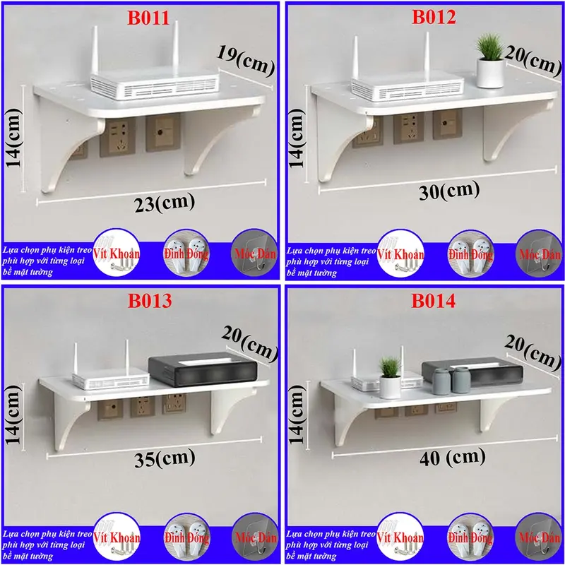 Kệ wifi treo tường, Kệ gắn tường , chất liệu gỗ cao cấp, chống nước tuyệt đối, tạo không gian gọn gàng 1