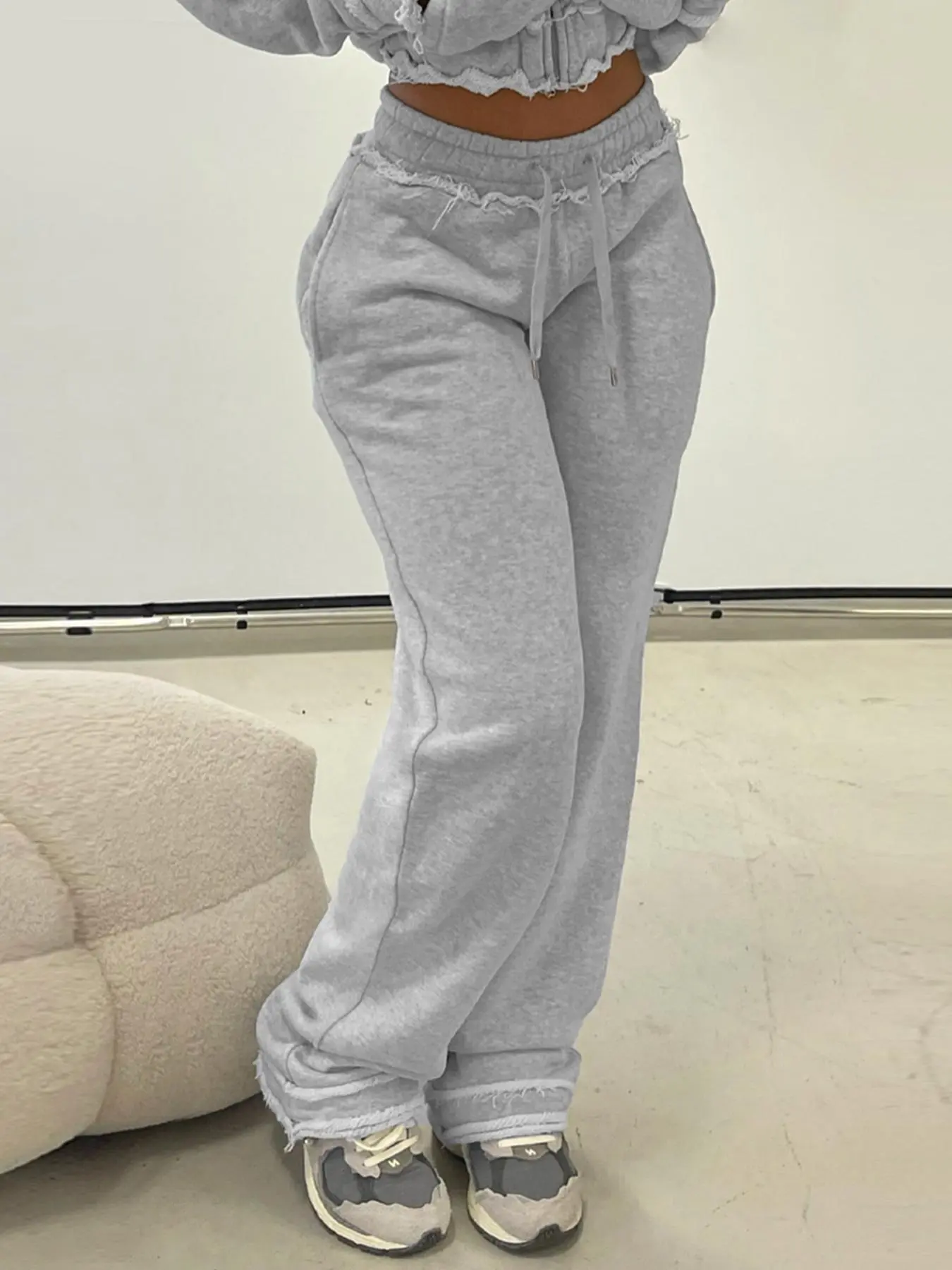 Women's Letter Pattern Drawstring Waist Sweatpants, Casual Elastic Waist Jogger Pants for Fall & Winter, Women's Trousers for Daily Wear, Womenswear