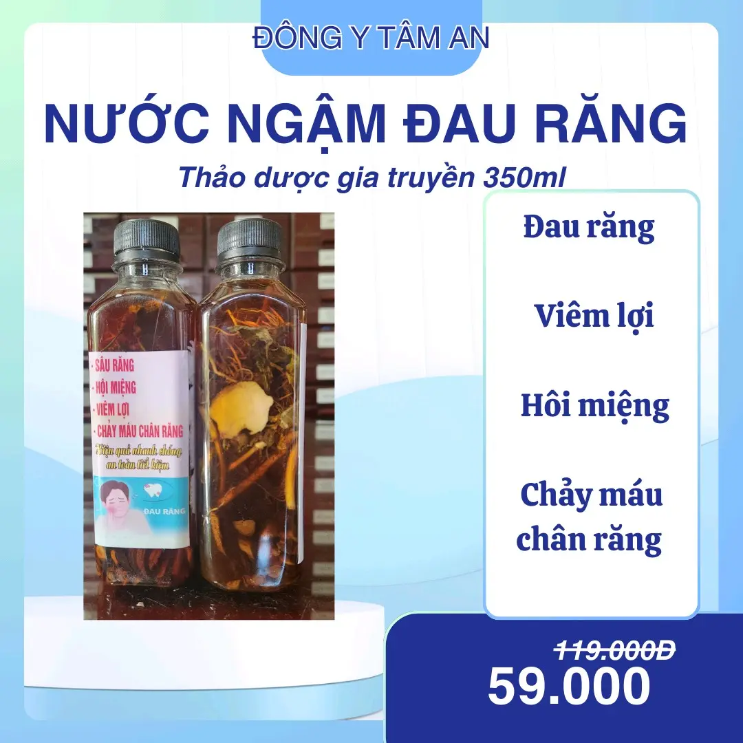 Thảo dược ngậm sâu răng,hôi miệng 350ml, an  toàn cho mọi đối tượng Nước Súc Miệng Súc Miệng