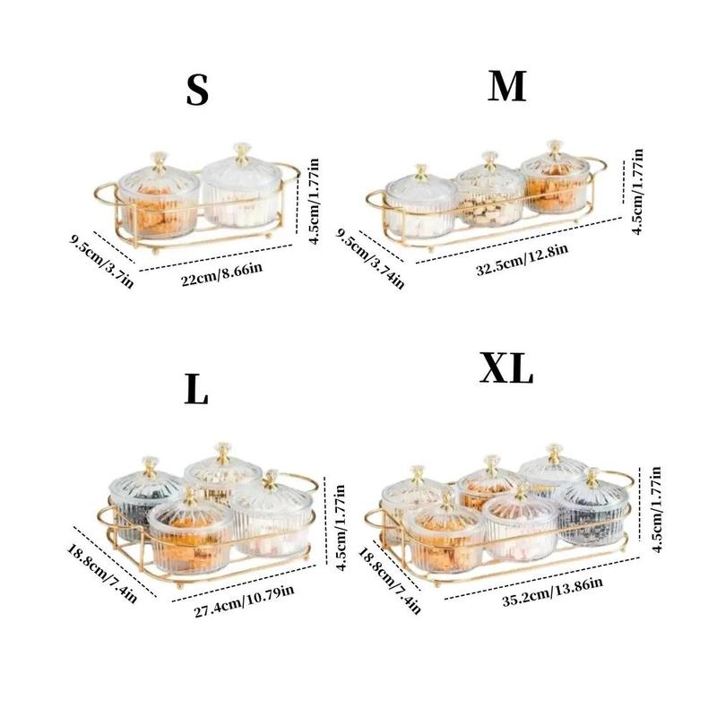 Snack Boxes with Compartments, Luxury Divided Container, Serving Tray with Lid for Dried Fruit Candy Chips Pickle Spice, Food Box for Party Home Decor 2